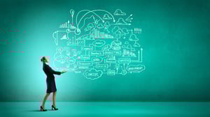 Young businesswoman carrying out ideas of business plan